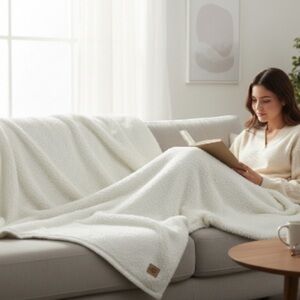 Ugg Cozy White Sherpa Blanket